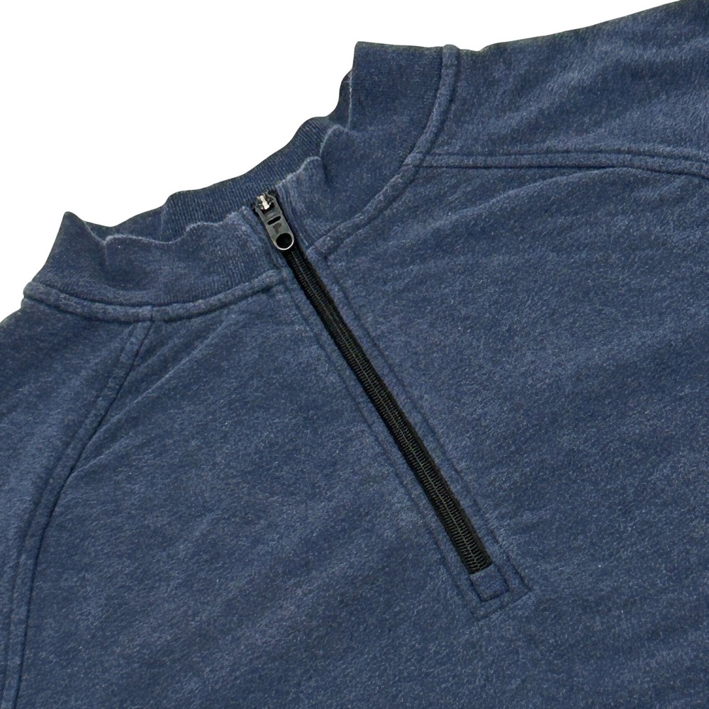 Public Rec Quarter Zip Pullover Men L Navy Blue Pima Cotton Stretch Raglan Mock